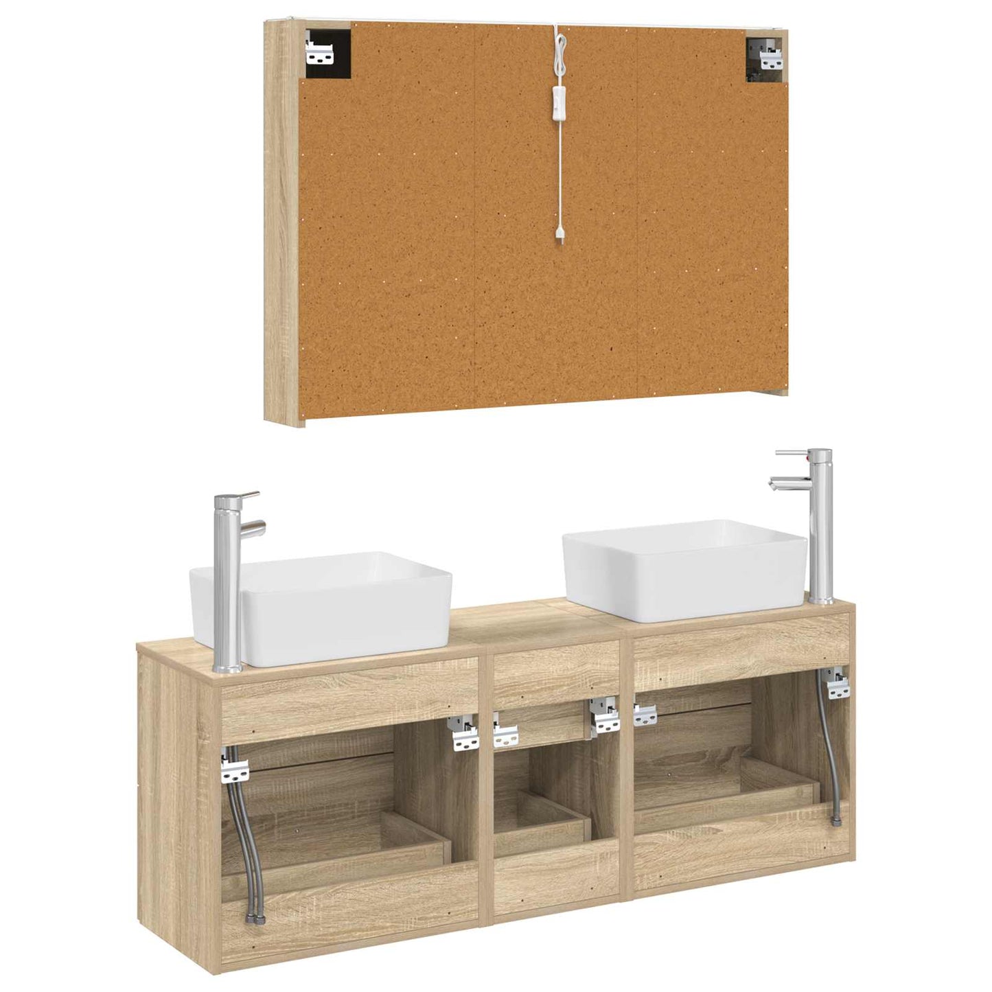 Bathroom Furniture Set 4 pcs Sonoma Oak