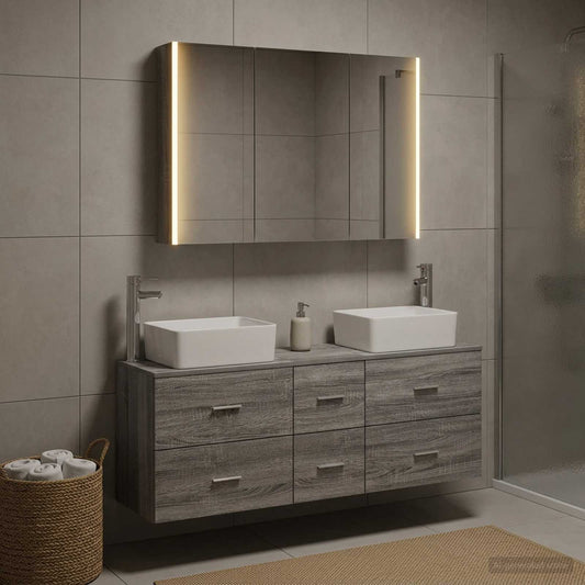 Bathroom Furniture Set 4 pcs Grey Sonoma