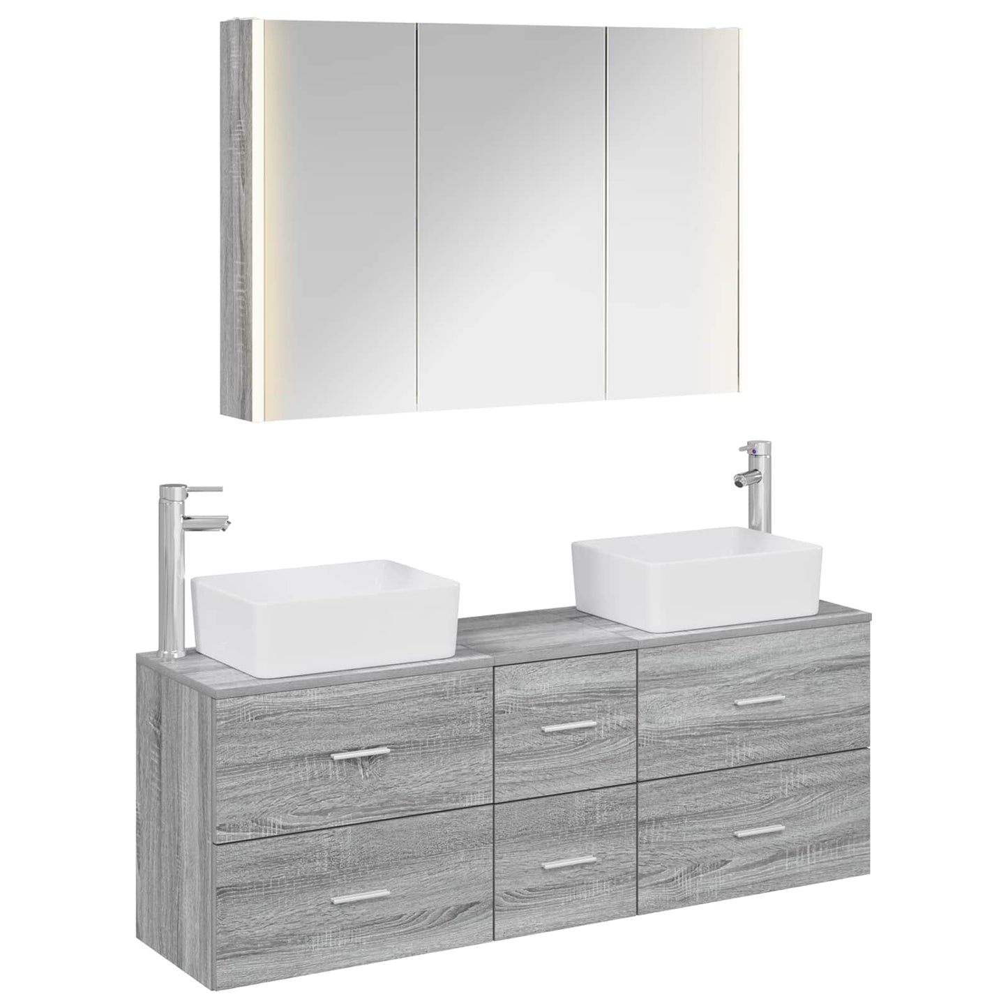 Bathroom Furniture Set 4 pcs Grey Sonoma