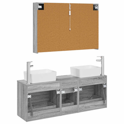 Bathroom Furniture Set 4 pcs Grey Sonoma