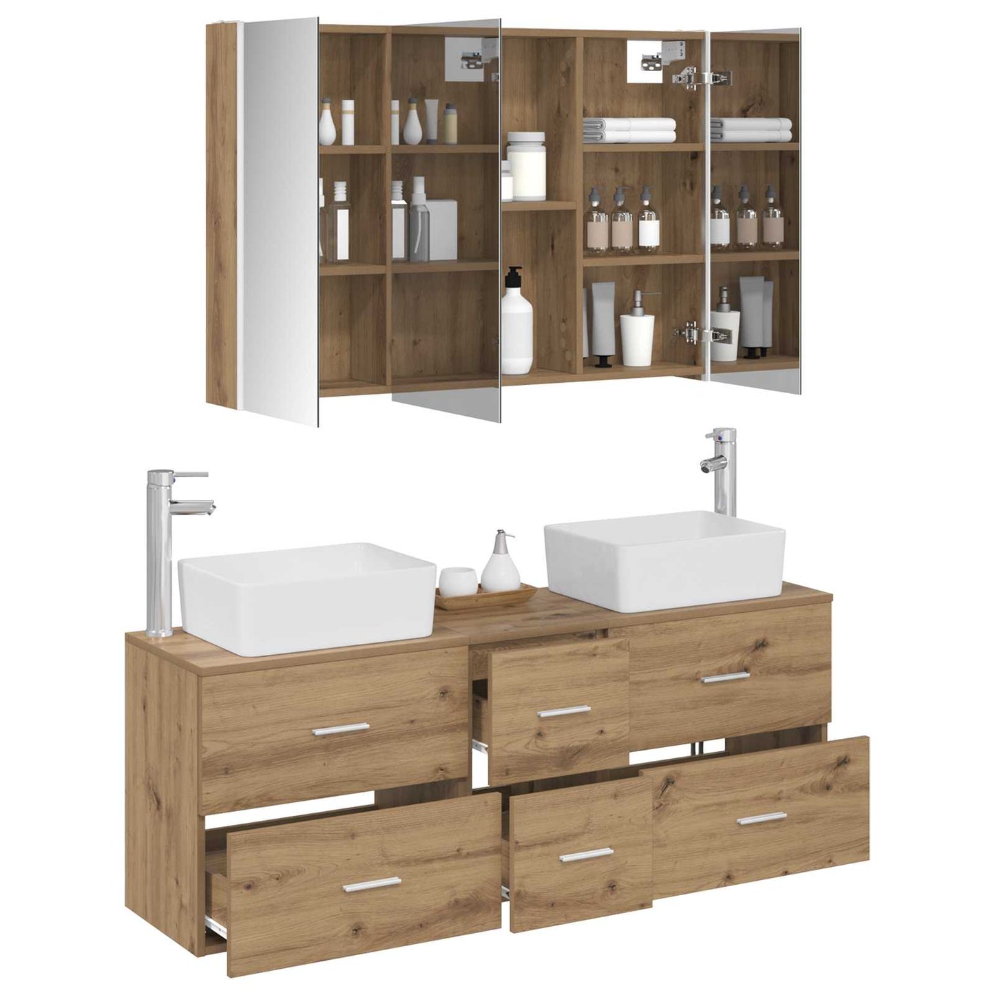Bathroom Furniture Set 4 pcs Artisan Oak