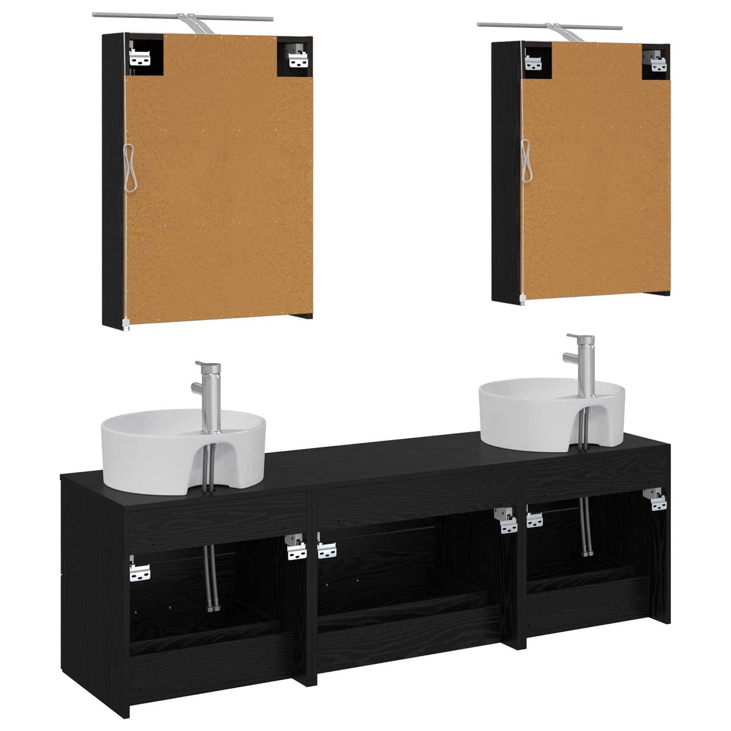 Bathroom Furniture Set 5 pcs Black Oak