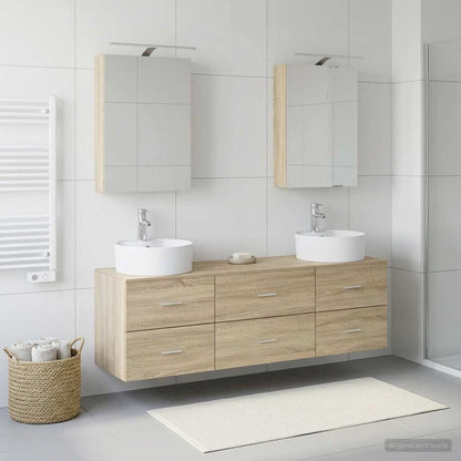 Bathroom Furniture Set 5 pcs Sonoma Oak