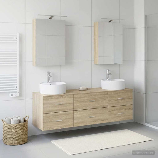 Bathroom Furniture Set 5 pcs Sonoma Oak