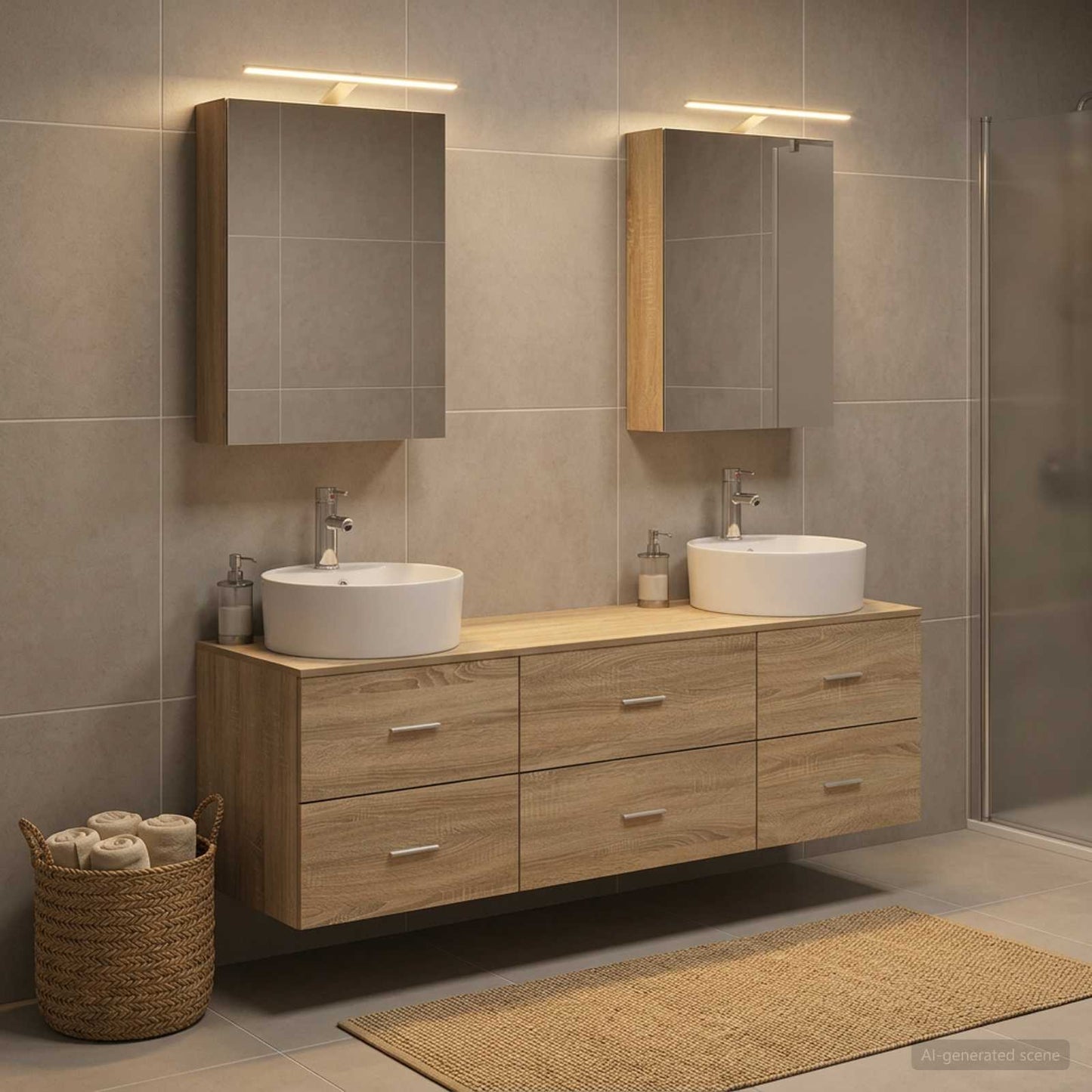 Bathroom Furniture Set 5 pcs Sonoma Oak