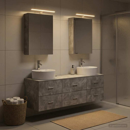 Bathroom Furniture Set 5 pcs Concrete Grey