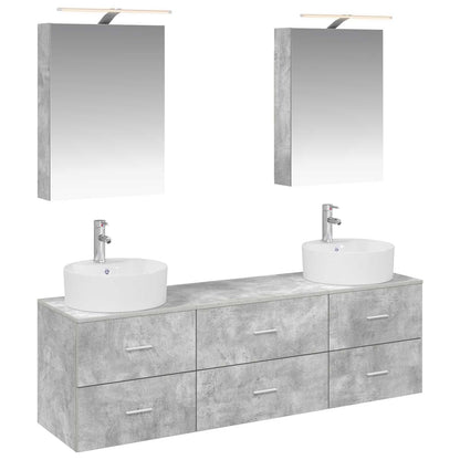 Bathroom Furniture Set 5 pcs Concrete Grey
