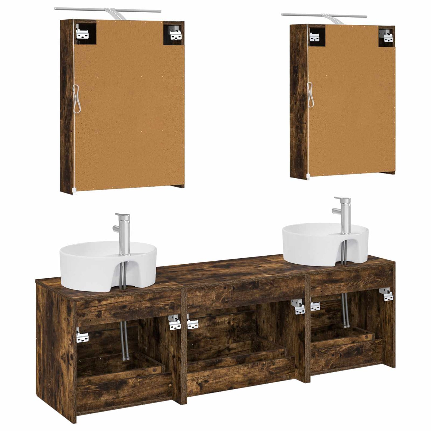 Bathroom Furniture Set 5 pcs Smoked Oak