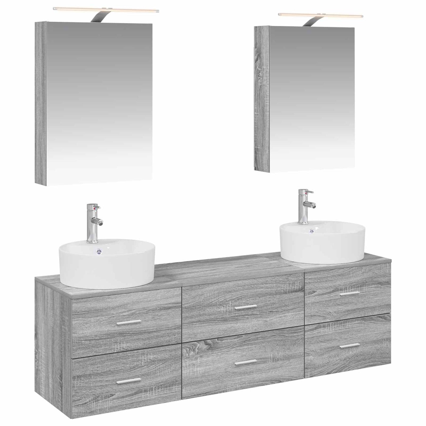 Bathroom Furniture Set 5 pcs Grey Sonoma