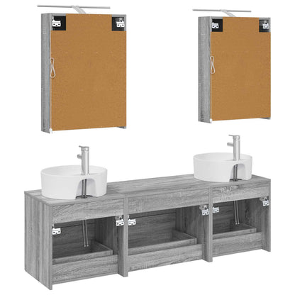Bathroom Furniture Set 5 pcs Grey Sonoma