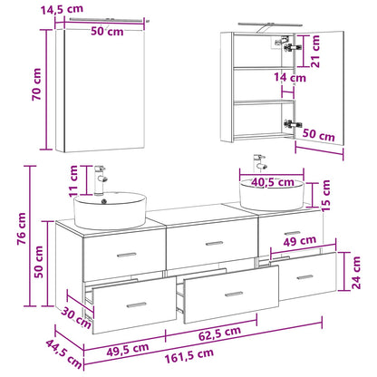 Bathroom Furniture Set 5 pcs Grey Sonoma