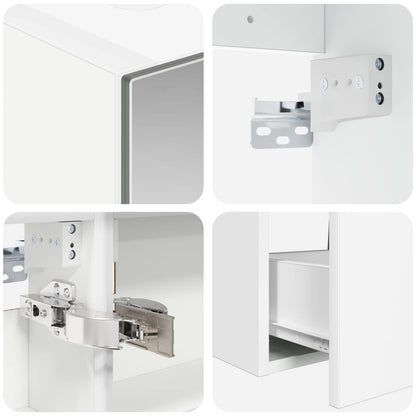 Bathroom Furniture Set 5 pcs White Engineered Wood and Glass