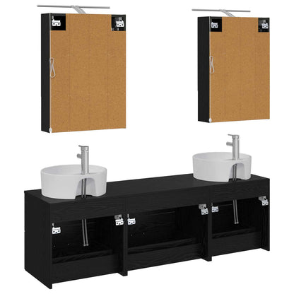 Bathroom Furniture Set 5 pcs Black Oak