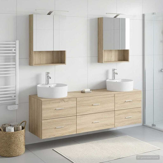 Bathroom Furniture Set 5 pcs Sonoma Oak