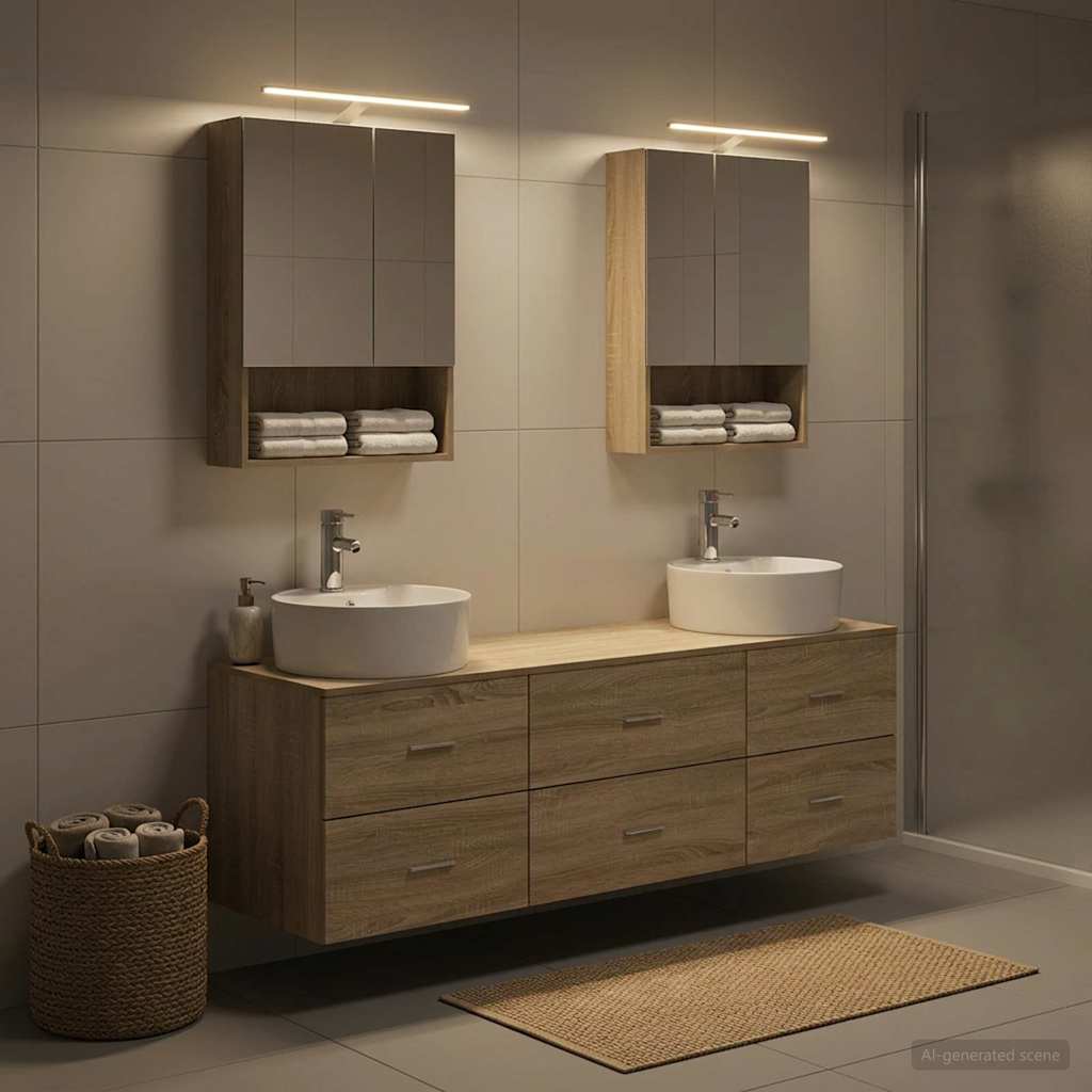 Bathroom Furniture Set 5 pcs Sonoma Oak
