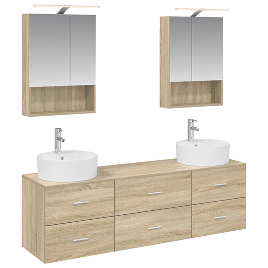 Bathroom Furniture Set 5 pcs Sonoma Oak