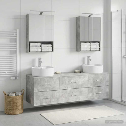 Bathroom Furniture Set 5 pcs Concrete Grey
