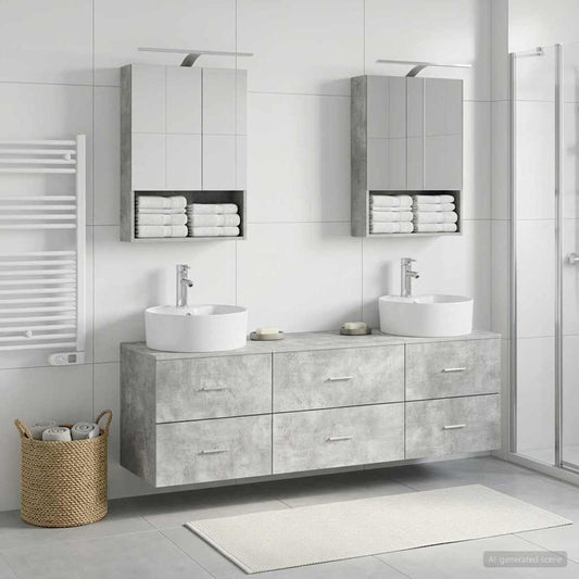 Bathroom Furniture Set 5 pcs Concrete Grey
