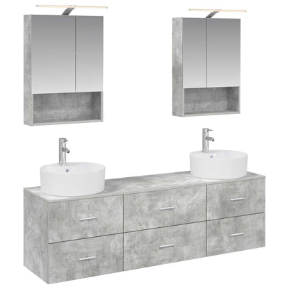 Bathroom Furniture Set 5 pcs Concrete Grey