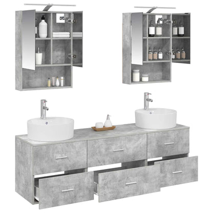 Bathroom Furniture Set 5 pcs Concrete Grey