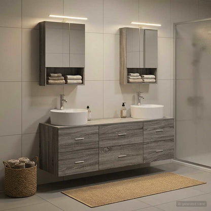 Bathroom Furniture Set 5 pcs Grey Sonoma