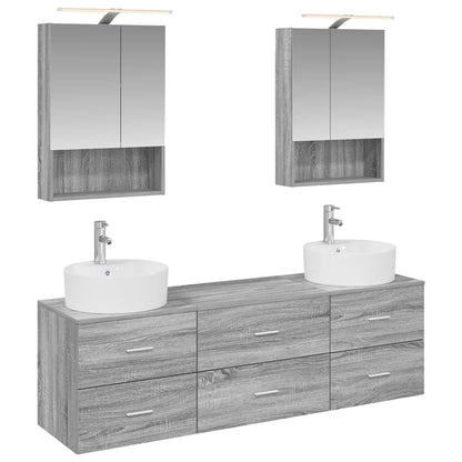 Bathroom Furniture Set 5 pcs Grey Sonoma