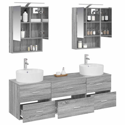 Bathroom Furniture Set 5 pcs Grey Sonoma