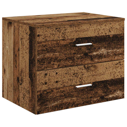 Bathroom Furniture Set 5 pcs Old Wood Engineered Wood and Glass
