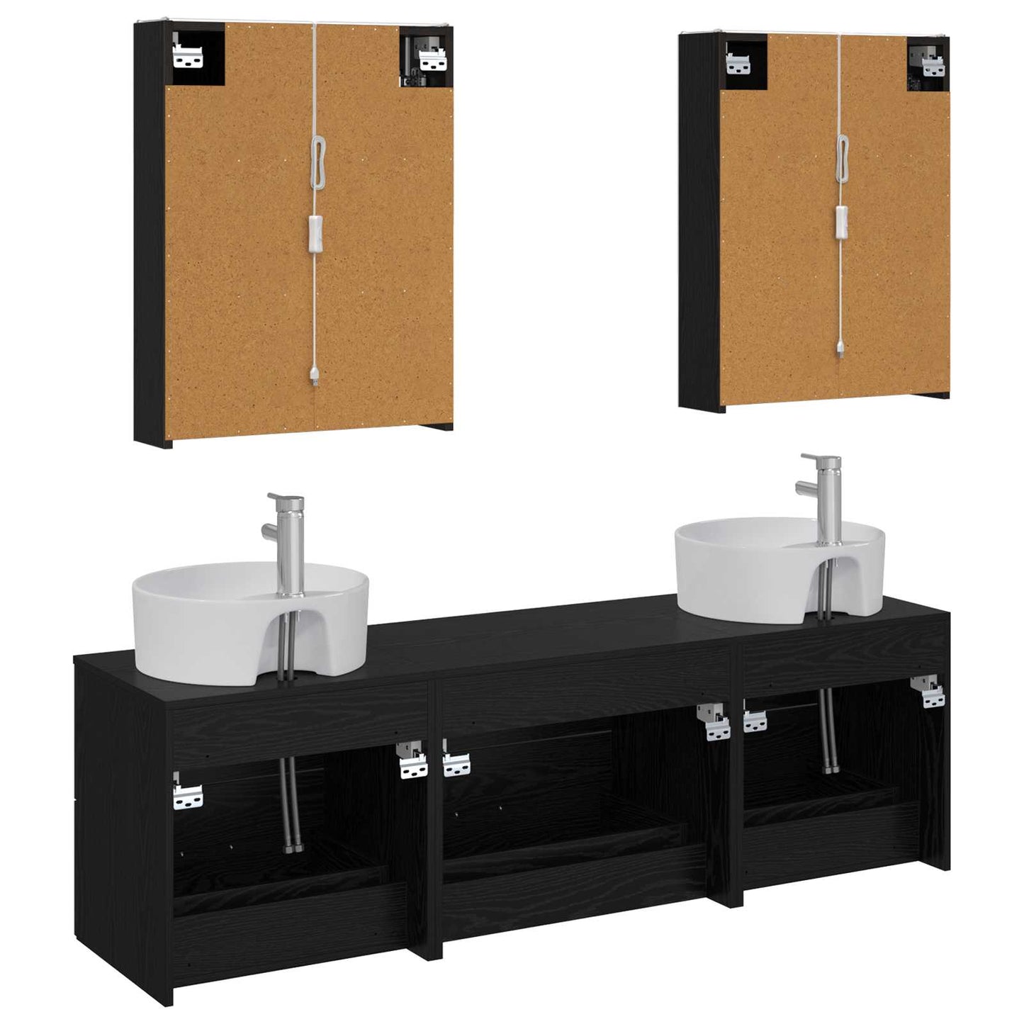 Bathroom Furniture Set 5 pcs Black Oak