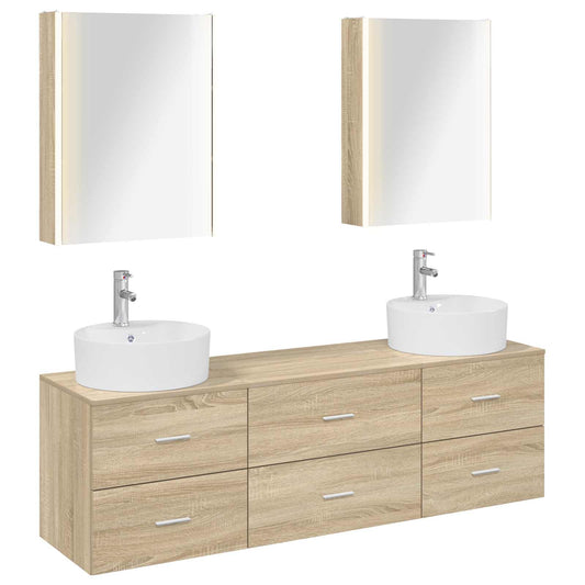 Bathroom Furniture Set 5 pcs Sonoma Oak
