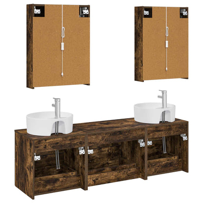 Bathroom Furniture Set 5 pcs Smoked Oak