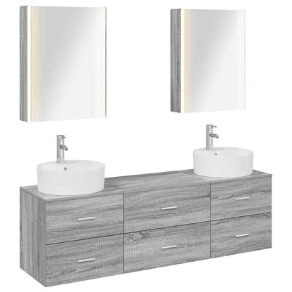 Bathroom Furniture Set 5 pcs Grey Sonoma