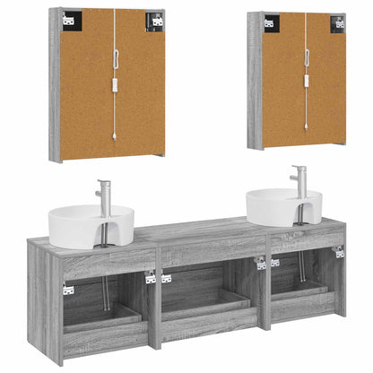 Bathroom Furniture Set 5 pcs Grey Sonoma