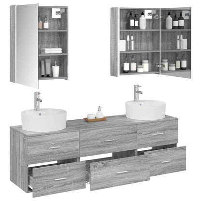 Bathroom Furniture Set 5 pcs Grey Sonoma