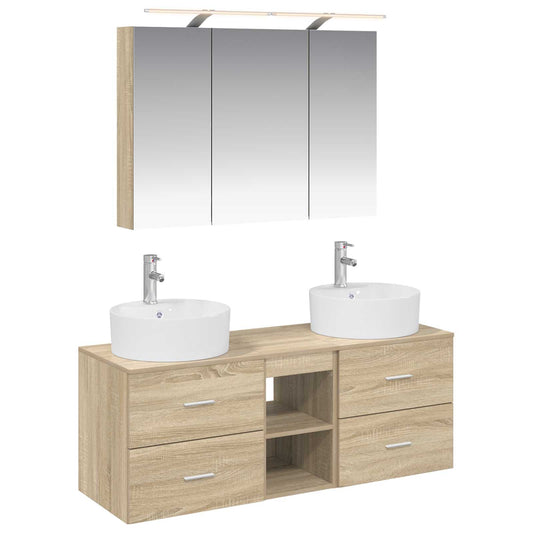Bathroom Furniture Set 4 pcs Sonoma Oak