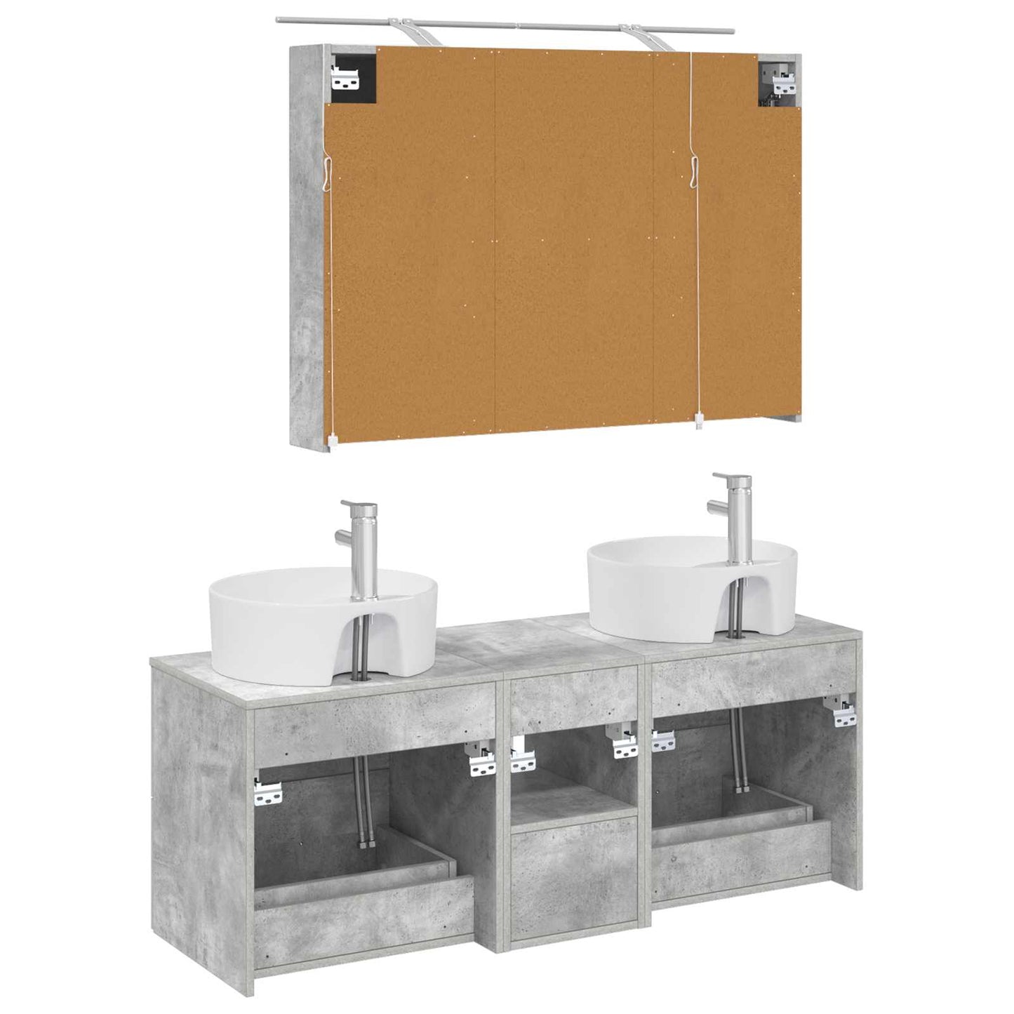 Bathroom Furniture Set 4 pcs Concrete Grey