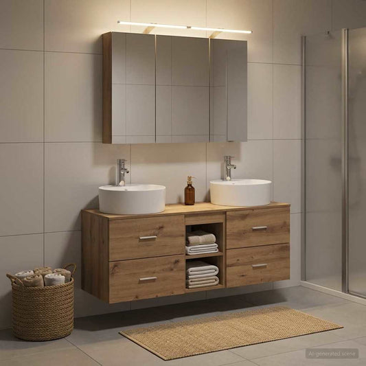Bathroom Furniture Set 4 pcs Artisan Oak