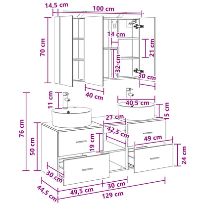 Bathroom Furniture Set 4 pcs Artisan Oak