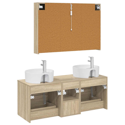 Bathroom Furniture Set 4 pcs Sonoma Oak