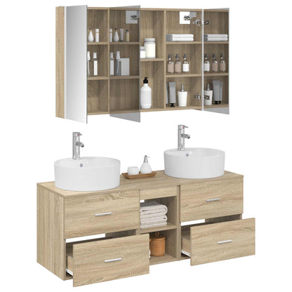 Bathroom Furniture Set 4 pcs Sonoma Oak