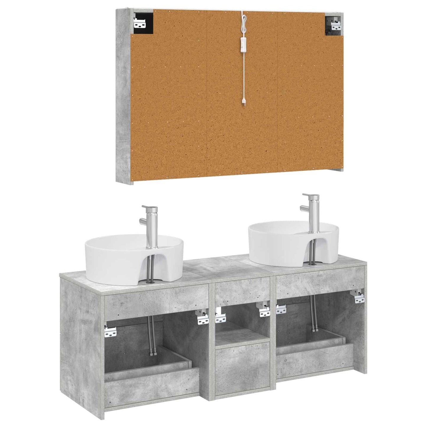 Bathroom Furniture Set 4 pcs Concrete Grey