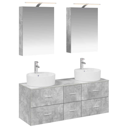 Bathroom Furniture Set 5 pcs Concrete Grey