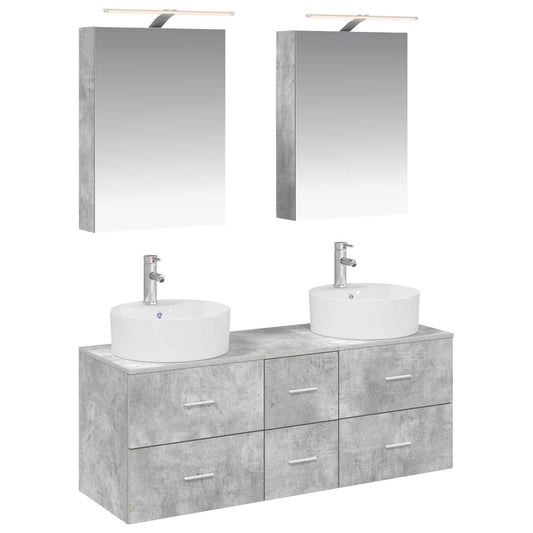 Bathroom Furniture Set 5 pcs Concrete Grey