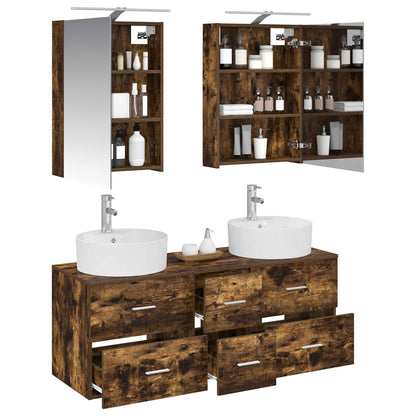 Bathroom Furniture Set 5 pcs Smoked Oak