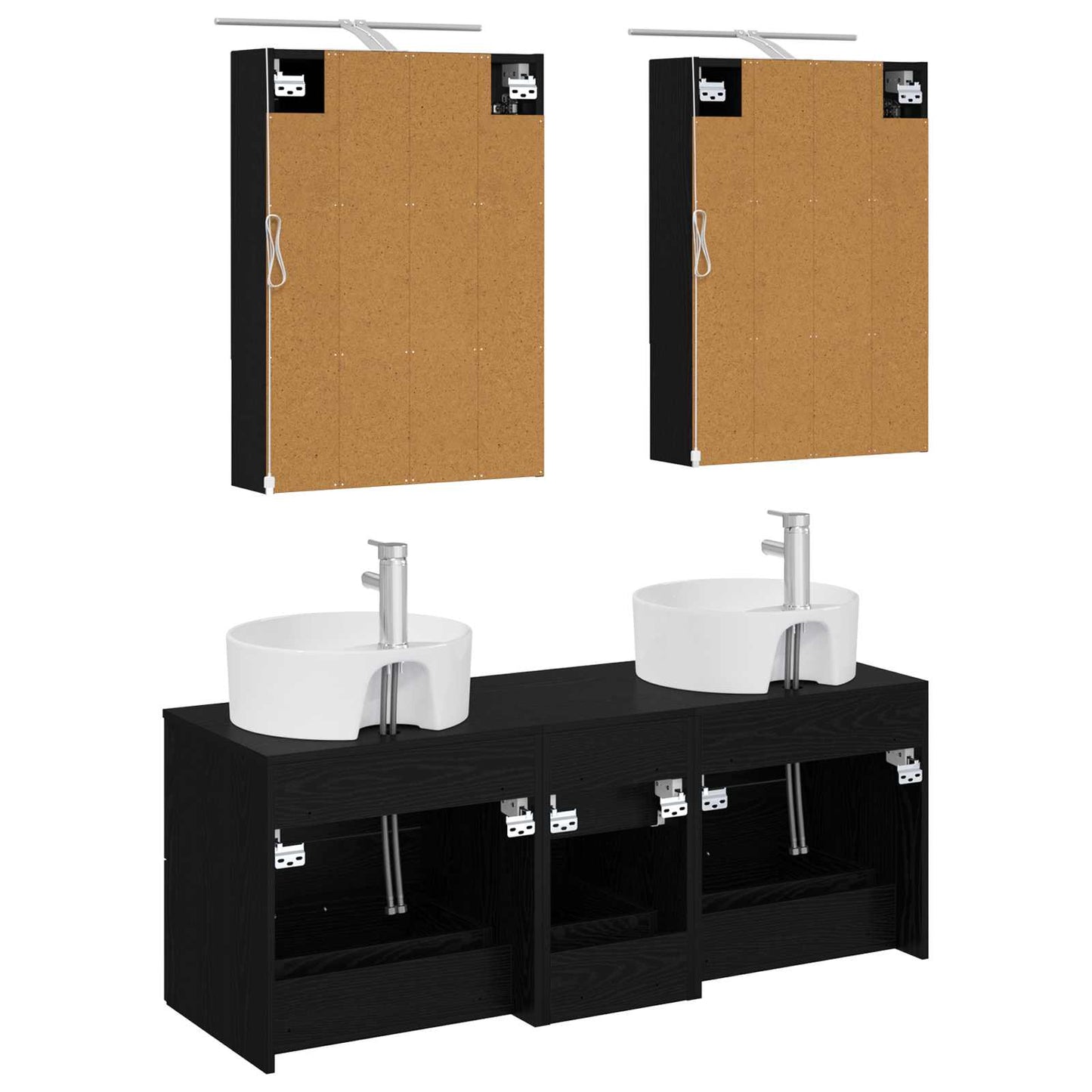 Bathroom Furniture Set 5 pcs Black Oak