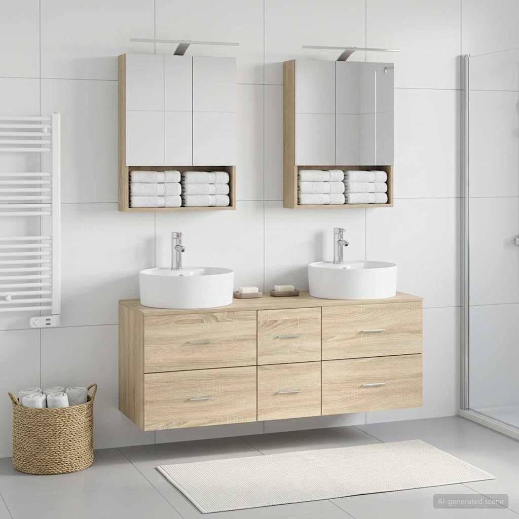 Bathroom Furniture Set 5 pcs Sonoma Oak
