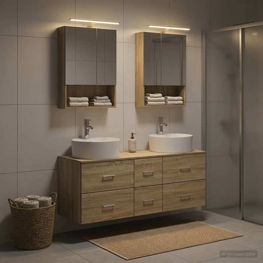 Bathroom Furniture Set 5 pcs Sonoma Oak