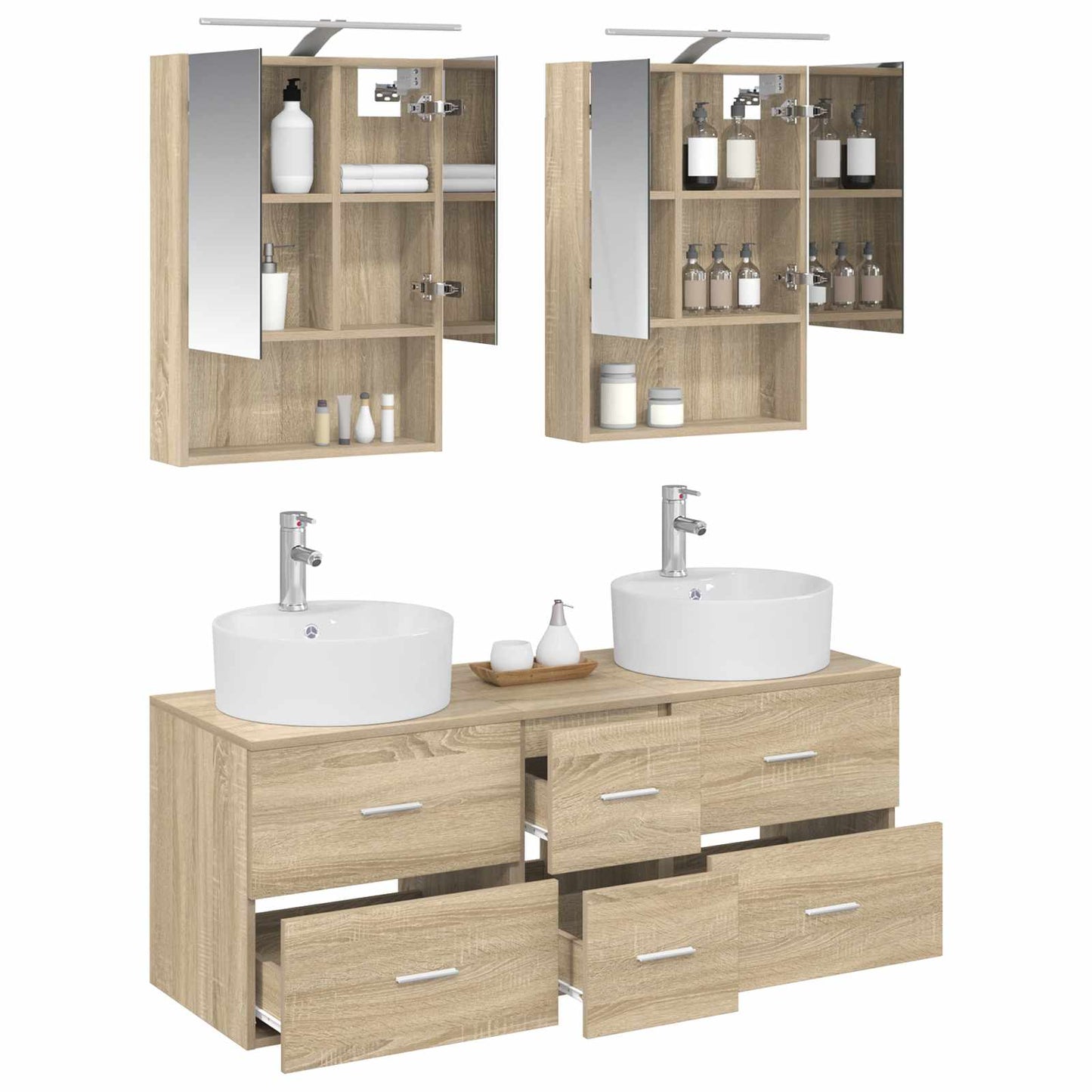 Bathroom Furniture Set 5 pcs Sonoma Oak