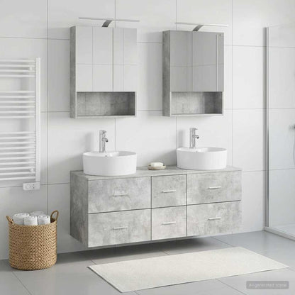 Bathroom Furniture Set 5 pcs Concrete Grey