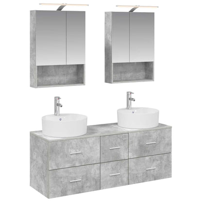 Bathroom Furniture Set 5 pcs Concrete Grey